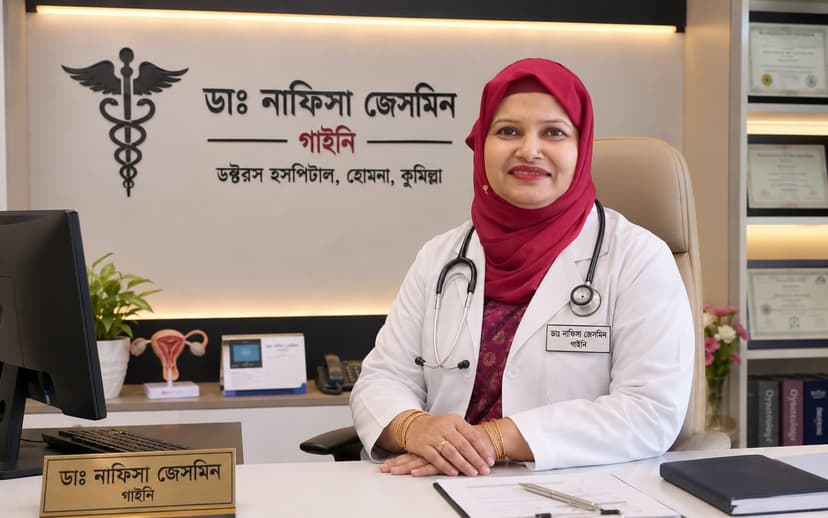 ডাঃ নাফিসা জেসমিন - প্রসূতি স্ত্রীরোগ, হরমোনও বন্ধ্যাত্ব বিশেষজ্ঞ ও সার্জন, ডক্টরস হাসপাতাল কুমিল্লা